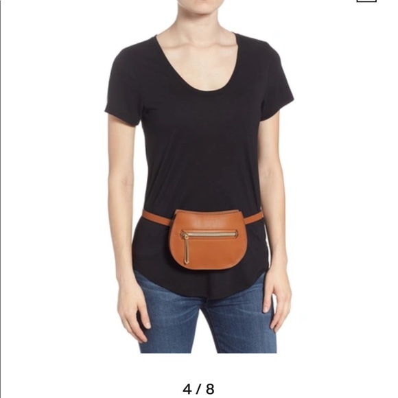 Danielle Nicole Trish Brown Faux Leather Belt Bag Fanny pack - Picture 7 of 12
